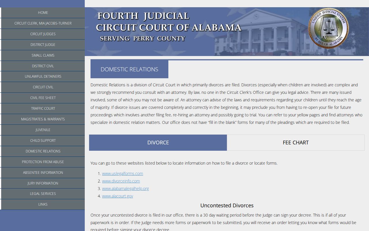 Perry County civil court docket domestic-relations record source