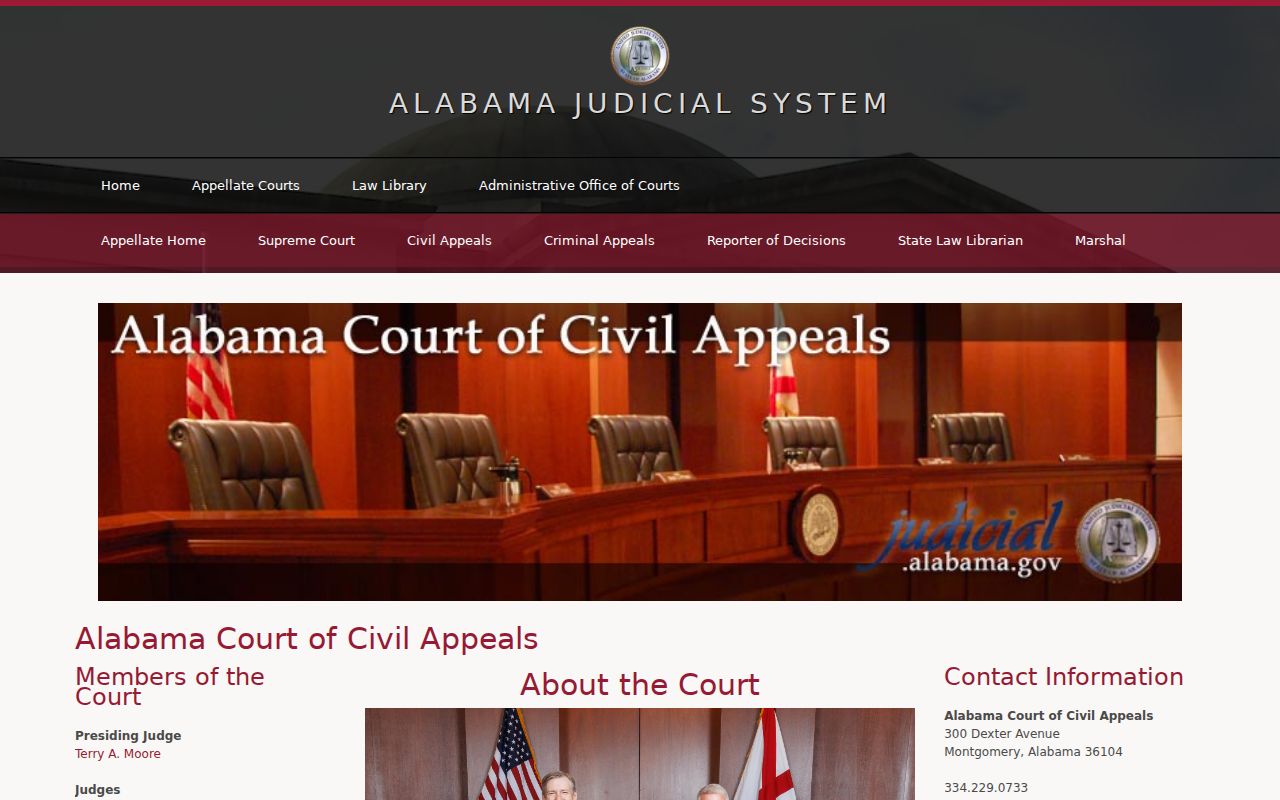 Perry County court records at the Alabama Court of Civil Appeals