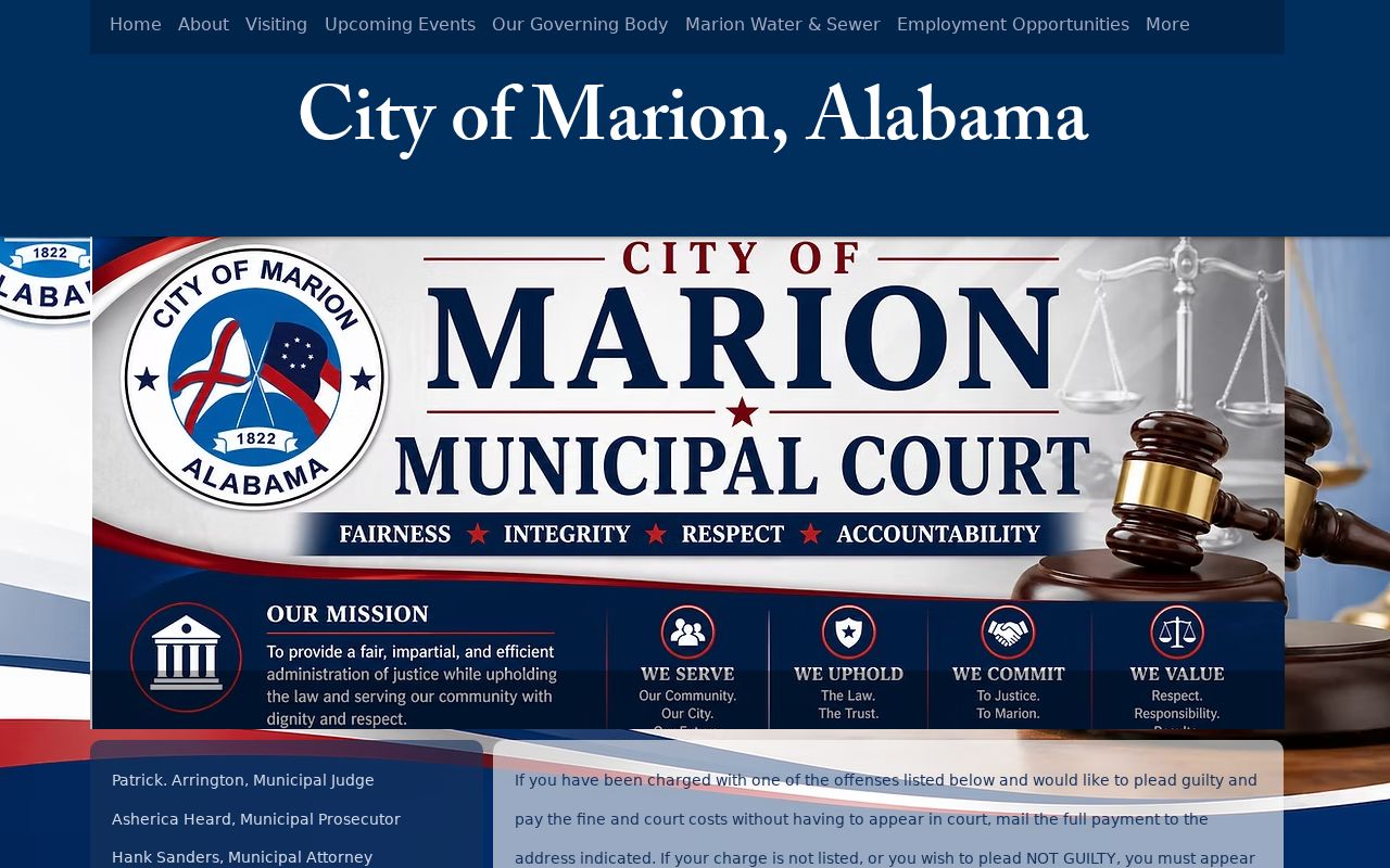 Marion Municipal Court officials and court record details