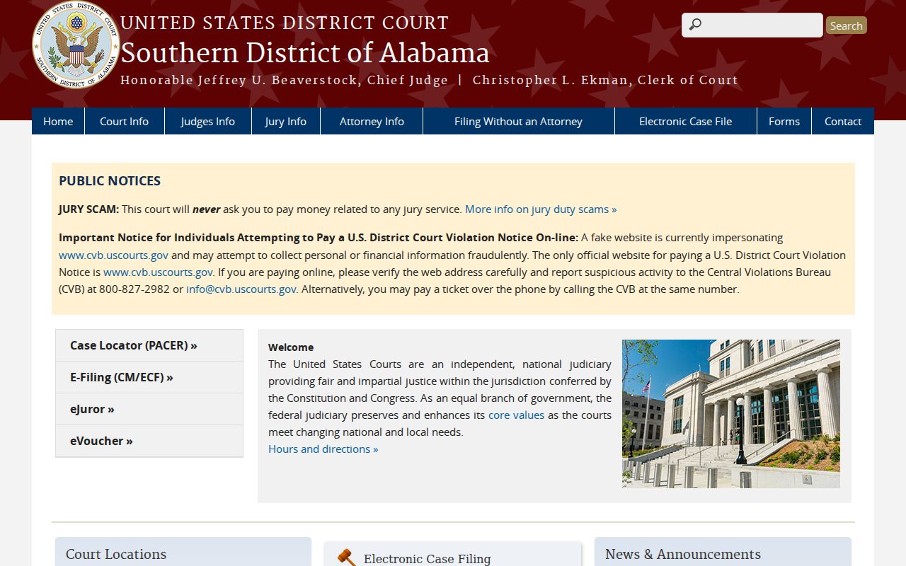 Federal court source separate from Uniontown court records
